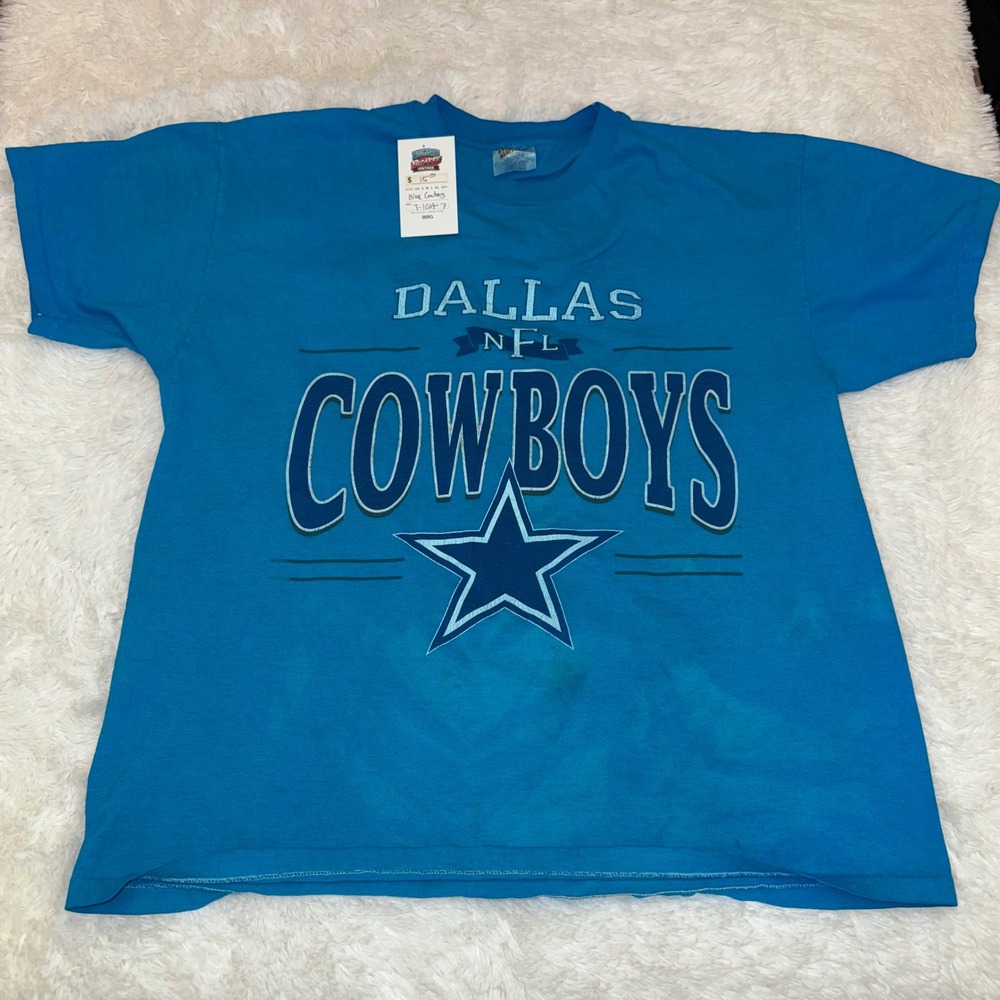 Vintage NFL T-Shirt Mens XL Blue Good Dallas Cowboys Graphic Tee Heavyweight‎